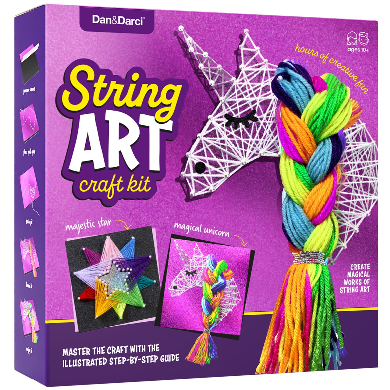 Dan&Darci Art Craft Kit for Kids - Unicorn & Star String Art Set for Girls & Boys Ages 8-12 - Arts and Crafts Gifts